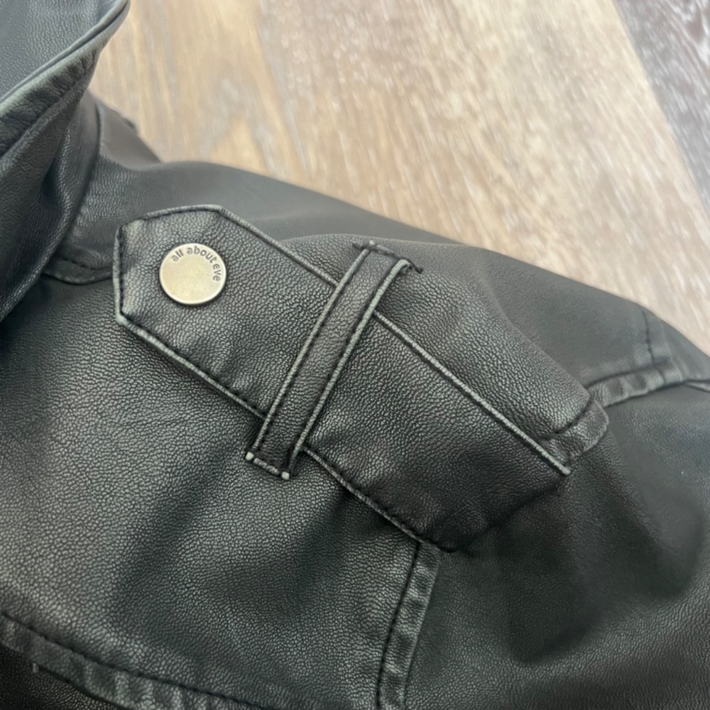 Vegan Faux Leather Moto Jacket Size 2 - Picture 7 of 13